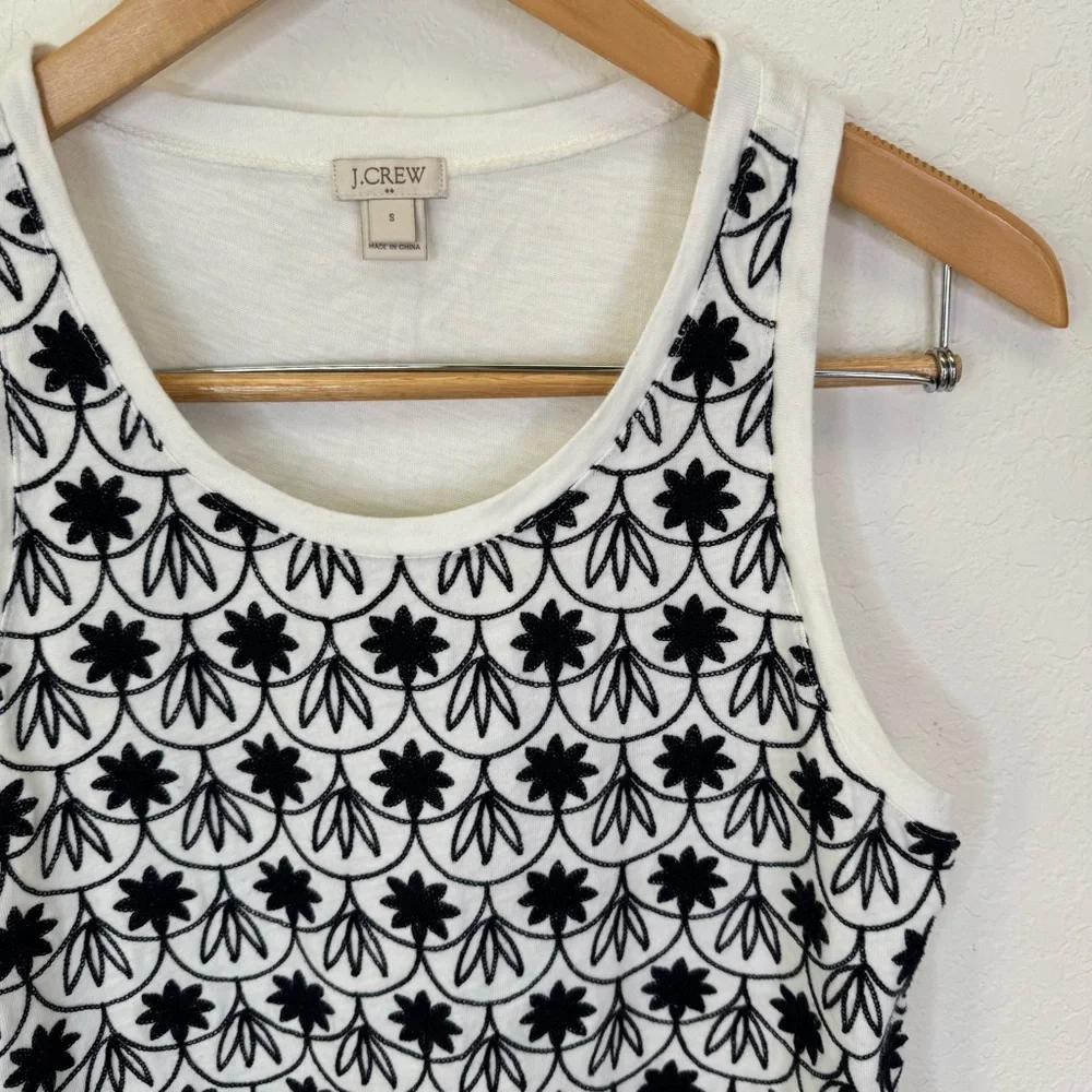 J. Crew Embroidered Tank Top Navy - Picture 4 of 8